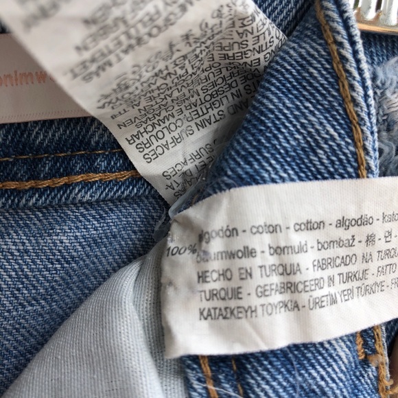 Zara Trafaluc  Distressed Denim Skirt Floral Med - Picture 9 of 10